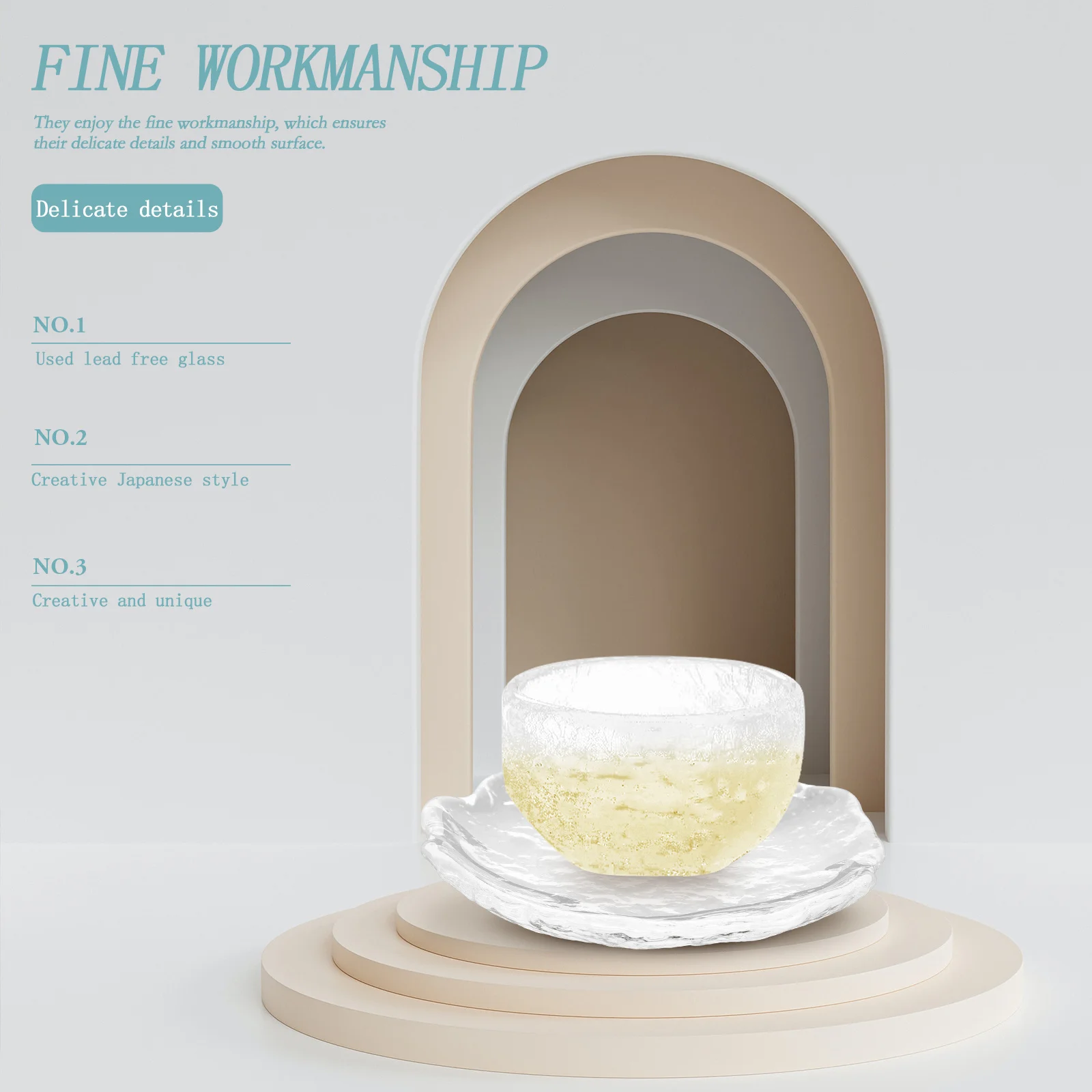 

3Pcs Tea Cup Coasters Heat Resistant Glass Mats Japanese Style Home Restaurant Cafe Drink Cup Pads Glass Tea Coasters