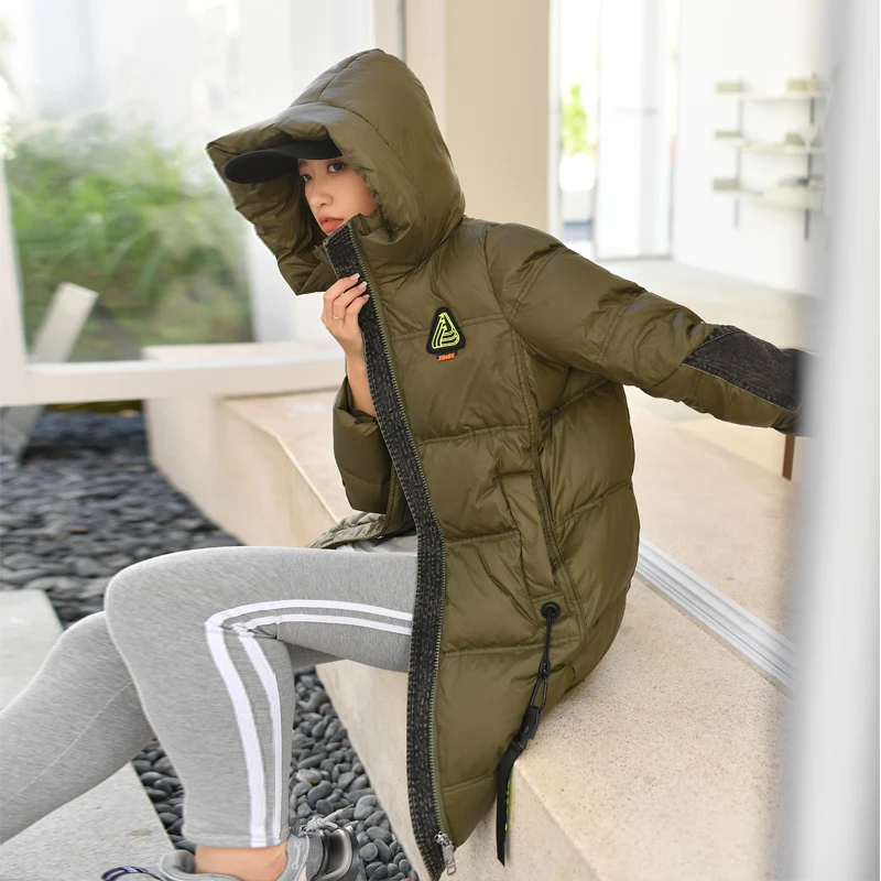 Women\'s luxury winter Hooded down jacket Brown 2023 Cold snow wear Female Long puffer jacket feather Coat parkas