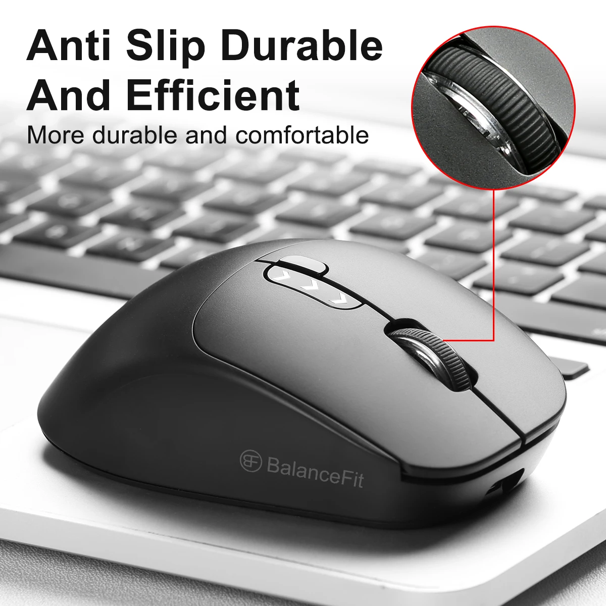 Wireless Mouse with USB Receiver Ergonomic Design Rechargeable Mouse with Power Display for Macbooks Laptops Windows PC