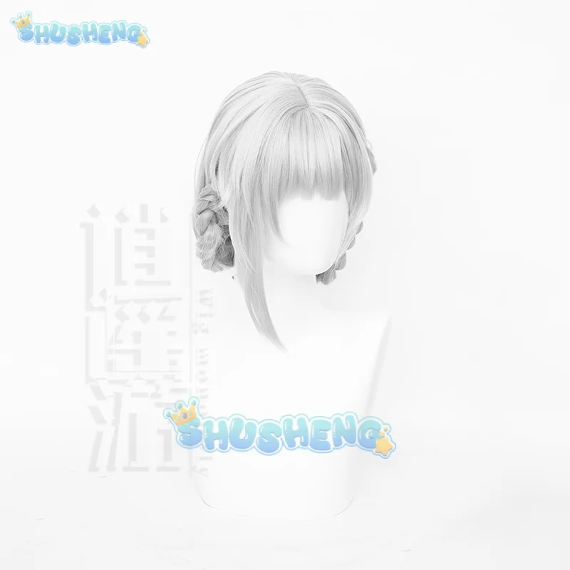 شعر مستعار تنكري لأمواج سانهوا للنساء ، رمادي فضي ، شعر قصير ، مرنان طفرات جليس ، جينسي جينزو ، حفلة الهالوين ، 45