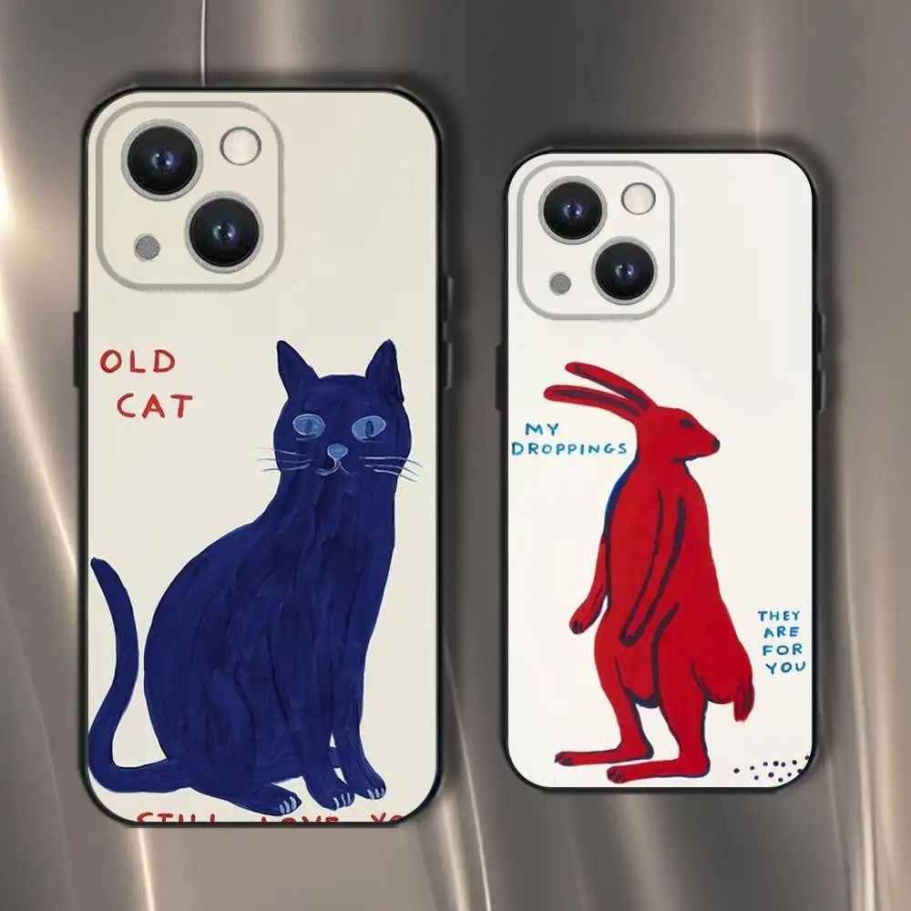 

D-David Shrigley Visual Arts Phone Case For iPhone 16,15,14,13,12,11,Pro,XS,Max,XR,Plus,E,SE4,Mini Black Soft Cover