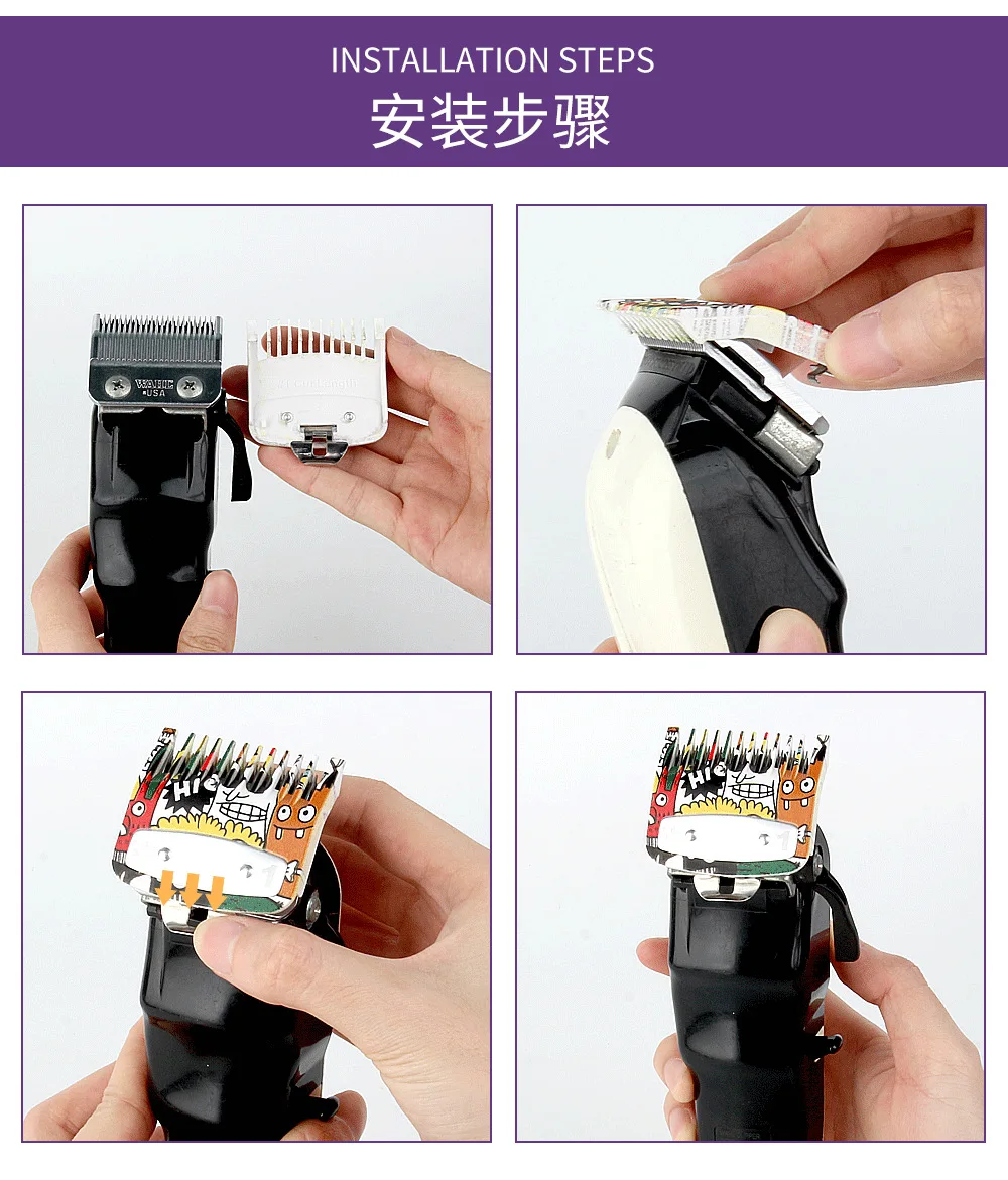 2/3/4Pcs Haar Clipper Wachen Für Wahl Haar Trimmer Pro Schneiden Guide Kämme Farbe Grenze Kamm friseur Haarschnitt Werkzeuge Y1113 – Detail 18