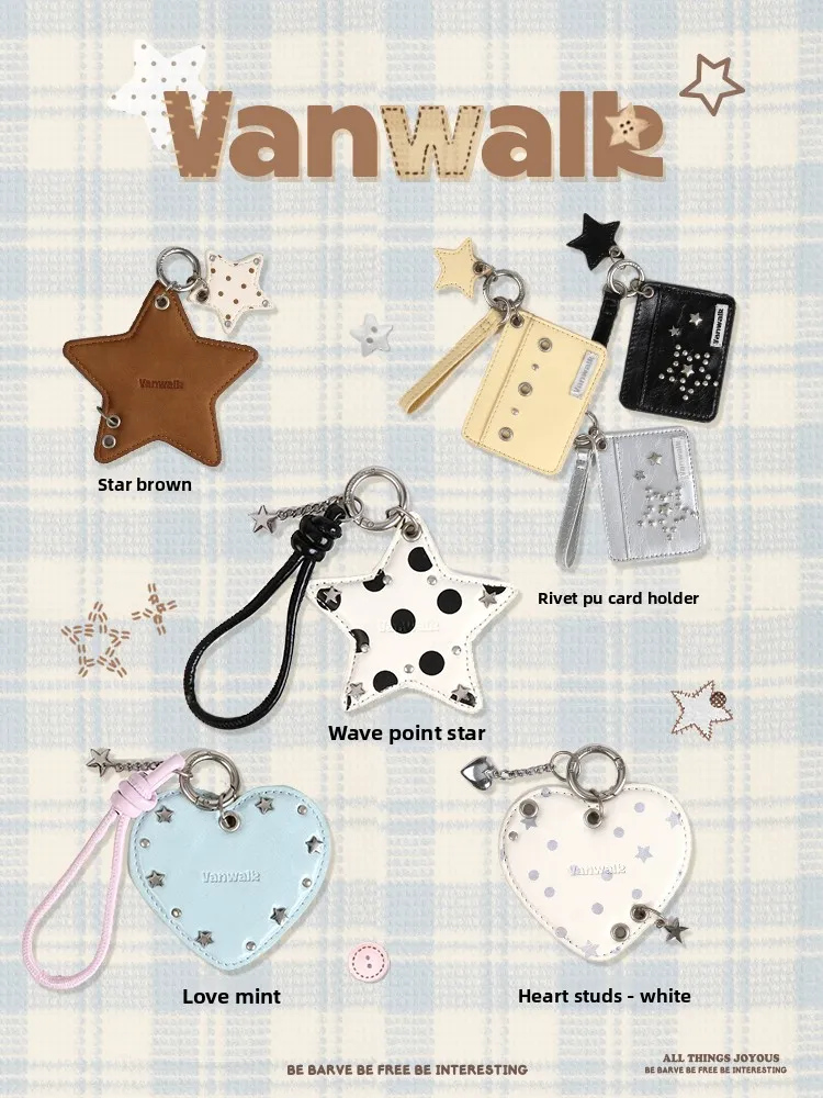 Original High Aesthetic Value Star Polka Dot Pendant for Girls Handbag Luxury Feeling Accessory Card Holder by VANWALK