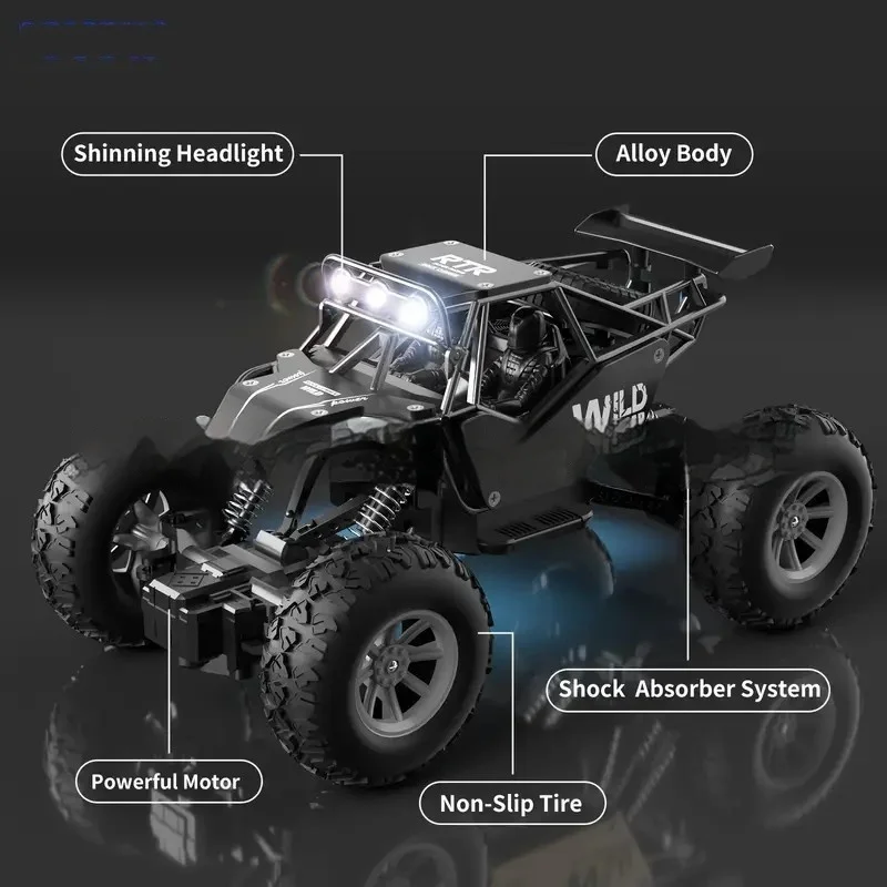 4WD RC سيارة على الطرق الوعرة 4x4 التحكم عن بعد عربات التي تجرها الدواب شاحنة مع أضواء LED سباق الانجراف لعبة للبنين والبنات الأطفال هدية #3