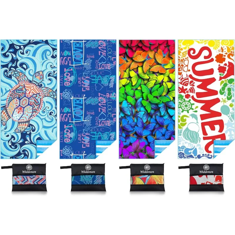 

Легкое пляжное полотенце без песка, быстросохнущие впитывающие тонкие компактные полотенца для бассейна, кемпинга, пляжные аксессуары