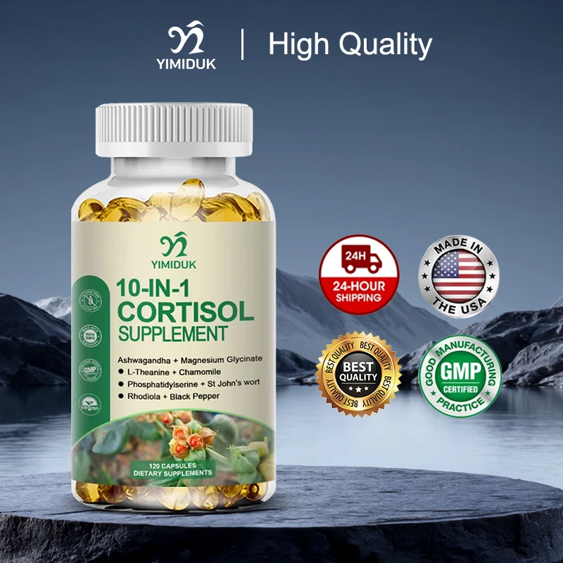 

Yimiduk Cortisol Softgels, with L-Theanine, Magnolia Extract, Support Deep Sleep, Fatigue, Metabolism, Non-GMO - 120 Softgels