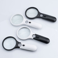 45X 3X Professional Magnifying Glass Jewelry Loupe With LED Light Handheld Magnifier Lupa For Coins Stamps Kids Seniors Reading