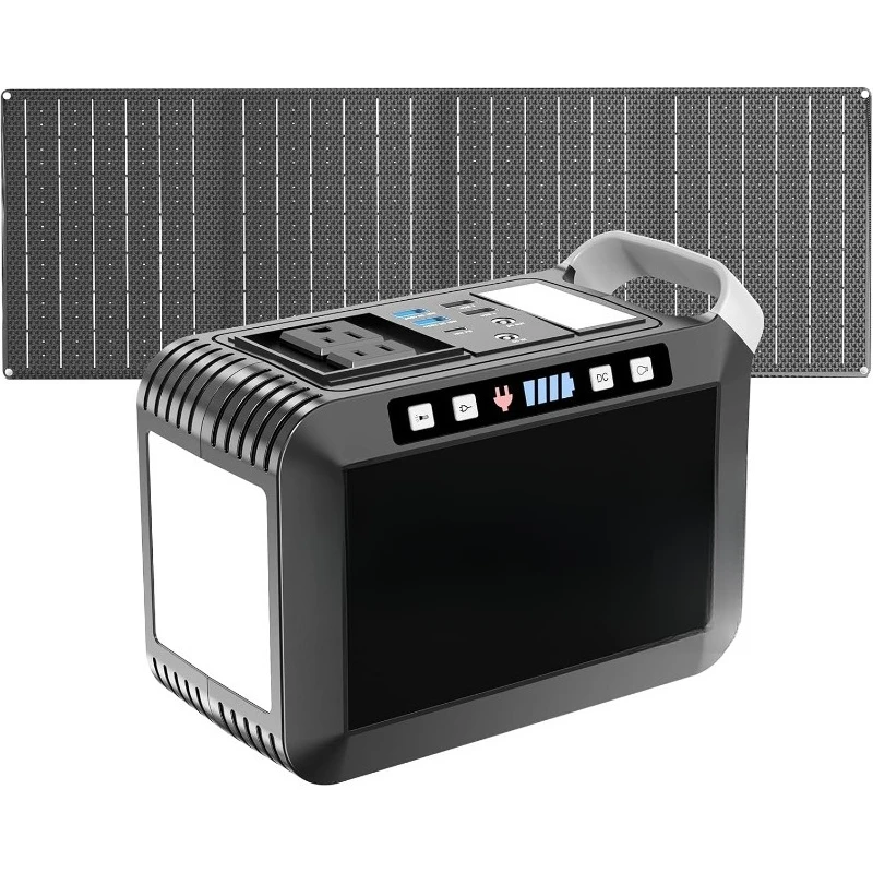 

Solar Generator 148Wh Portable Power Station with Solar Panel 40W Included Solar Power Bank with AC Outlet 200W Surge fo