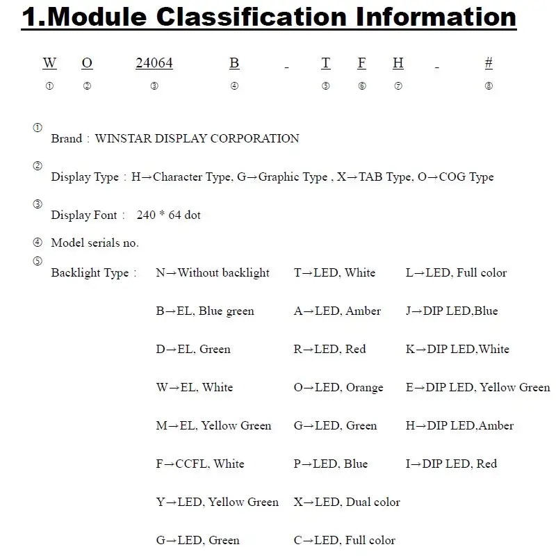 Winstar display WO24064B-TFH The model 240 x 64 dots includes cursor FSTN display New and original