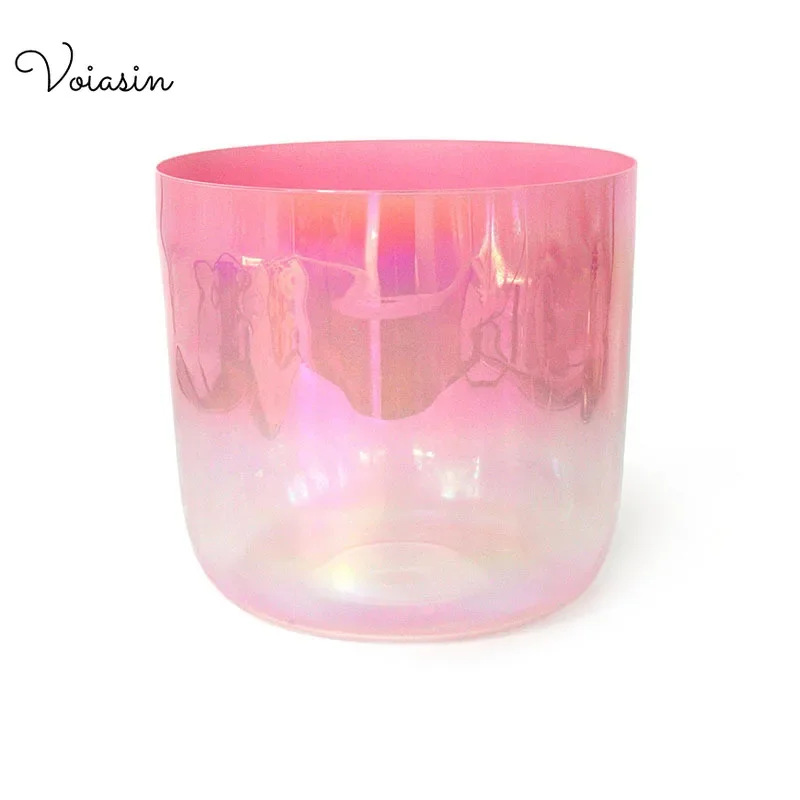 6/7/8Inch Rose Pink Gradient Clear Quartz Crystal Singing Bowl Top Level Meditation Sound Therapy Voiasin Relaxing Sounds Bowls