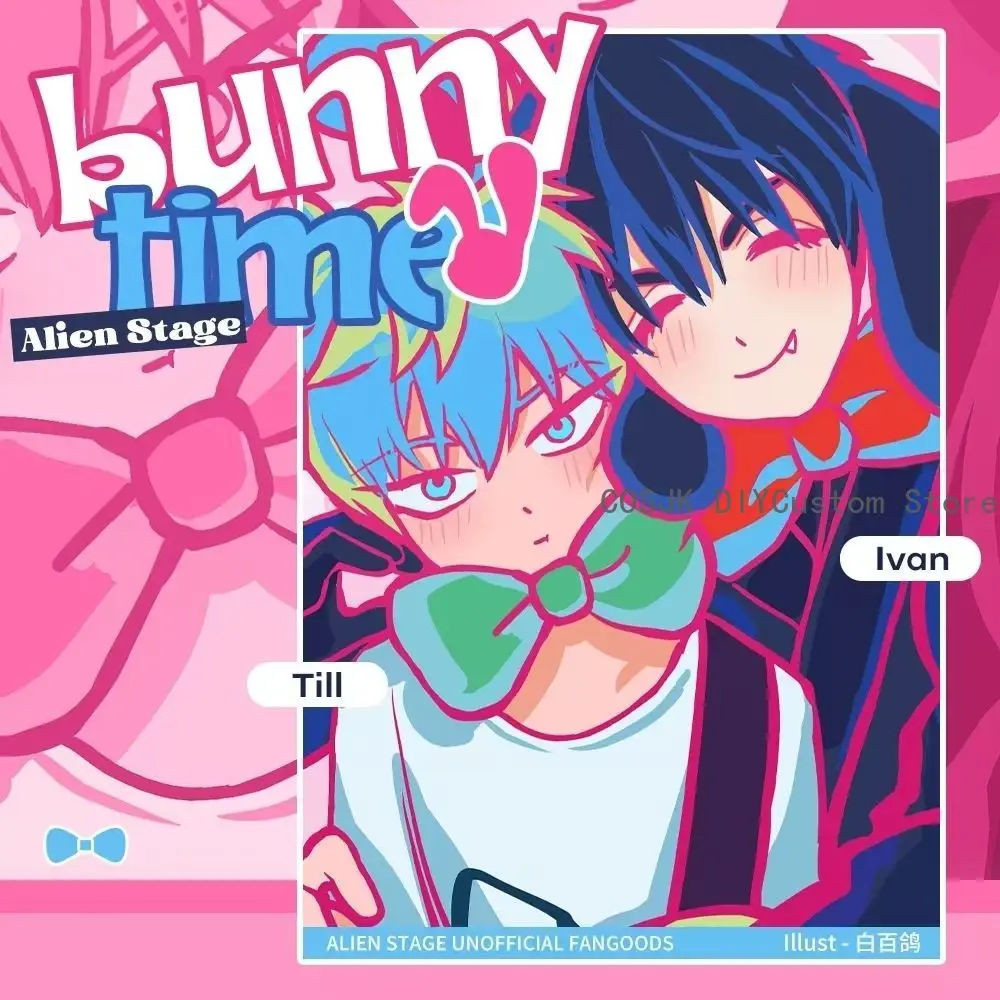 

Аниме Alien Stage Ivan Till, значок для косплея, булавка Itabag, брошь на пуговицах, двусторонняя маленькая карточка, прозрачная карта, коллекция открыток