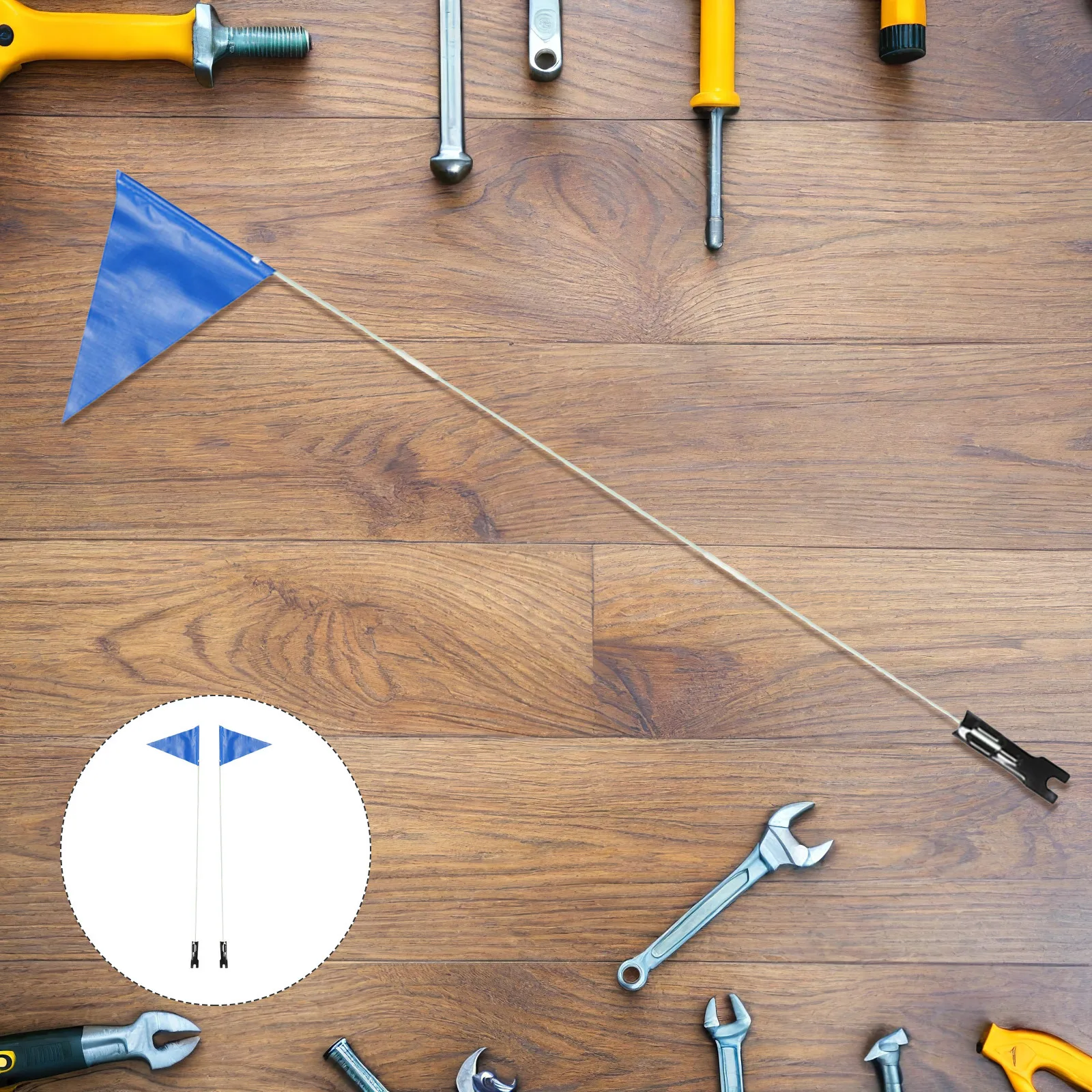 

2Sets Bicycle Safety Flags Reflective Flagpole Durable PP Polyester Material Cycling Warning Decor Flag Pole Bike Flags