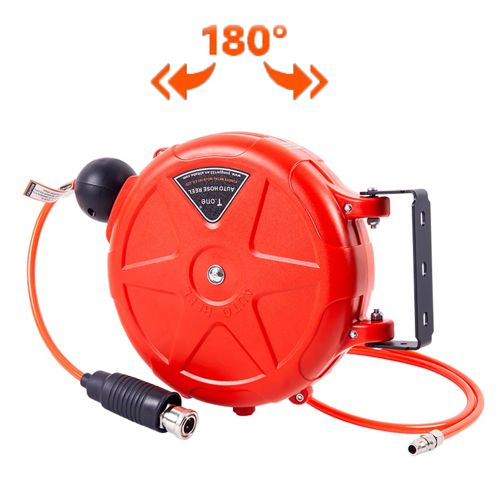 

8mm Automatic Retractable Hose Reel Car Wash Garden Irrigation Water Tube Holder Mount Waterpipes Roller Self-Locking Water Drum