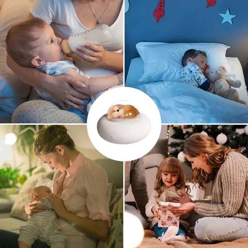 Lámpara de nave espacial de silicona F-3C, nave espacial para mascotas de 7 colores, luz Led nocturna de animales, lámpara de noche de silicona para niños, luz de ambiente