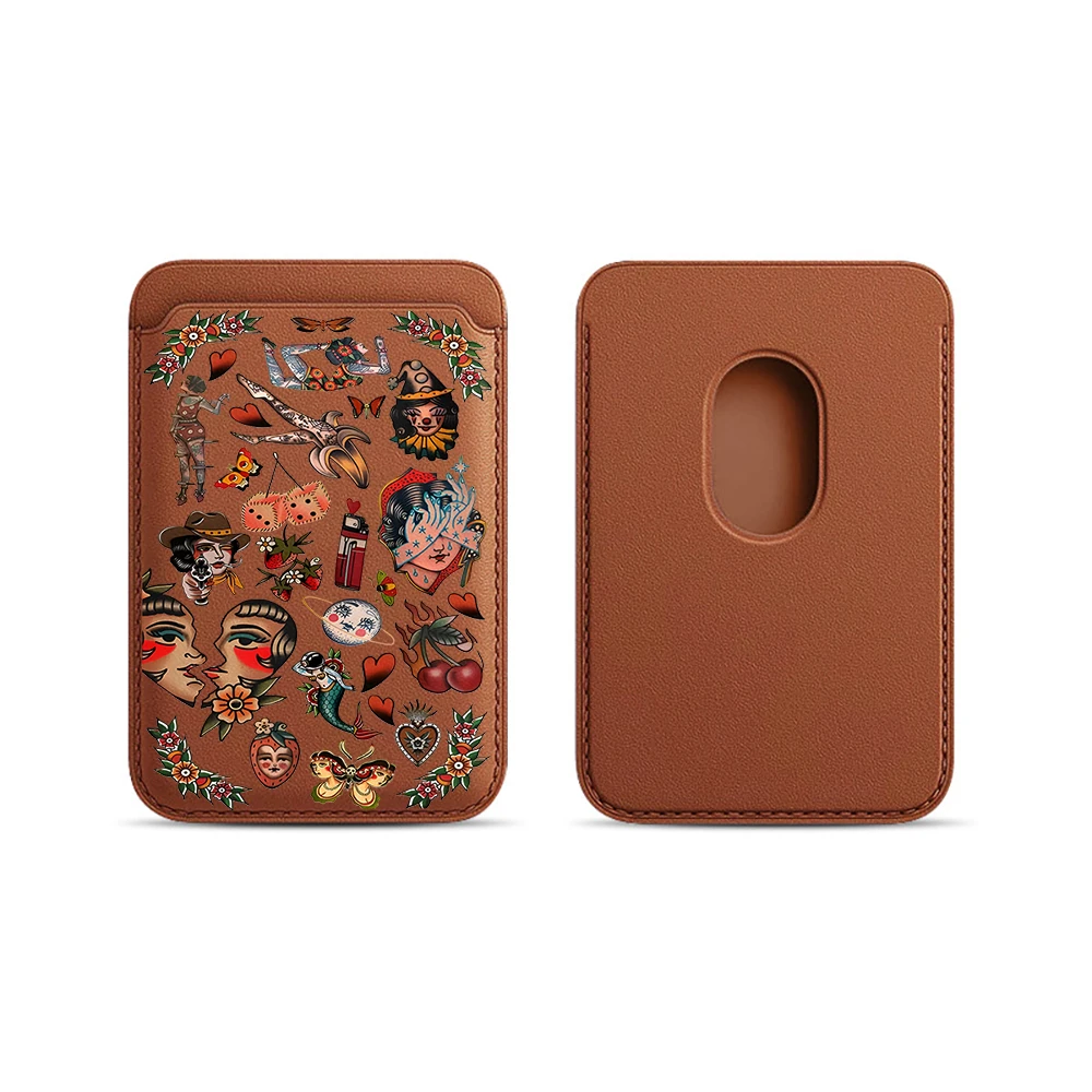 Retro Cowgirl INS Leder-Kartenetui Handyhülle Kartenhalter Geeignet für alle iPhone-Hüllen Magsafe Magnetische Karten-Handy-Rückentasche – Detail 19