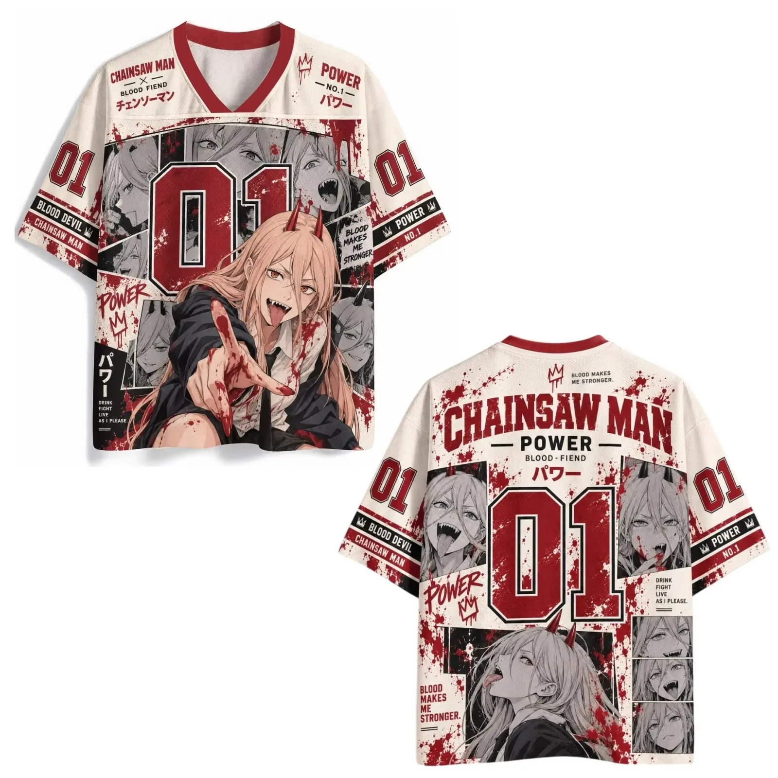 Chainsaw Man Makima Denji Japanese Anime Breathable Quick-dry Football Jersey Men Women Adults Kids Athleisure Family T-Shirt