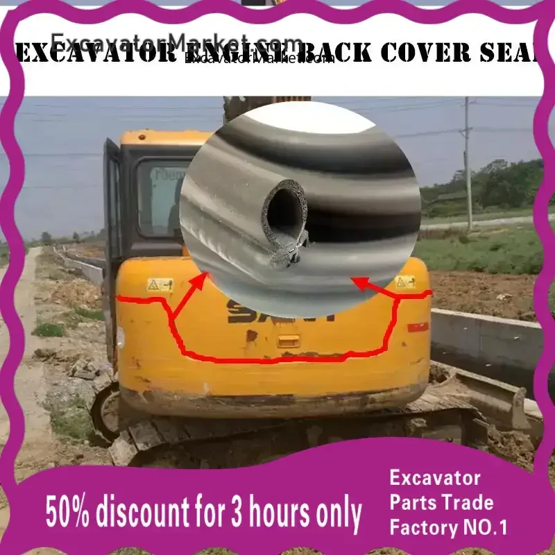 For Sany SY 55 60 65 75 95 New Engine Back Cover Sealing Rubber Sealing Soundproof Leather High Quality parts 1M excavator Parts