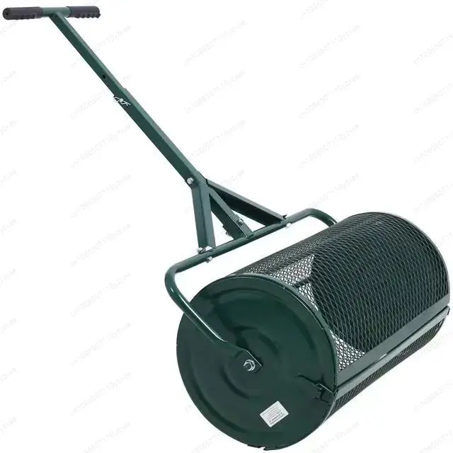 

Lawn Garden Sowing Compost Spreader T-Handle Iron Basket Agriculture and Forestry Care Soil Fertilization Mesh Roller