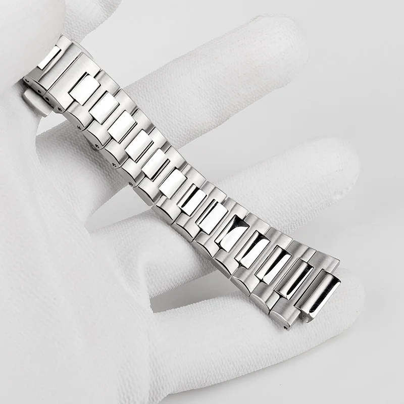 Выпуклый ремешок 13,5 мм для IWC Engineer IW328901 IW328903 W328904, ремешок для часов из нержавеющей стали для мужчин, однотонные металлические браслеты 316,