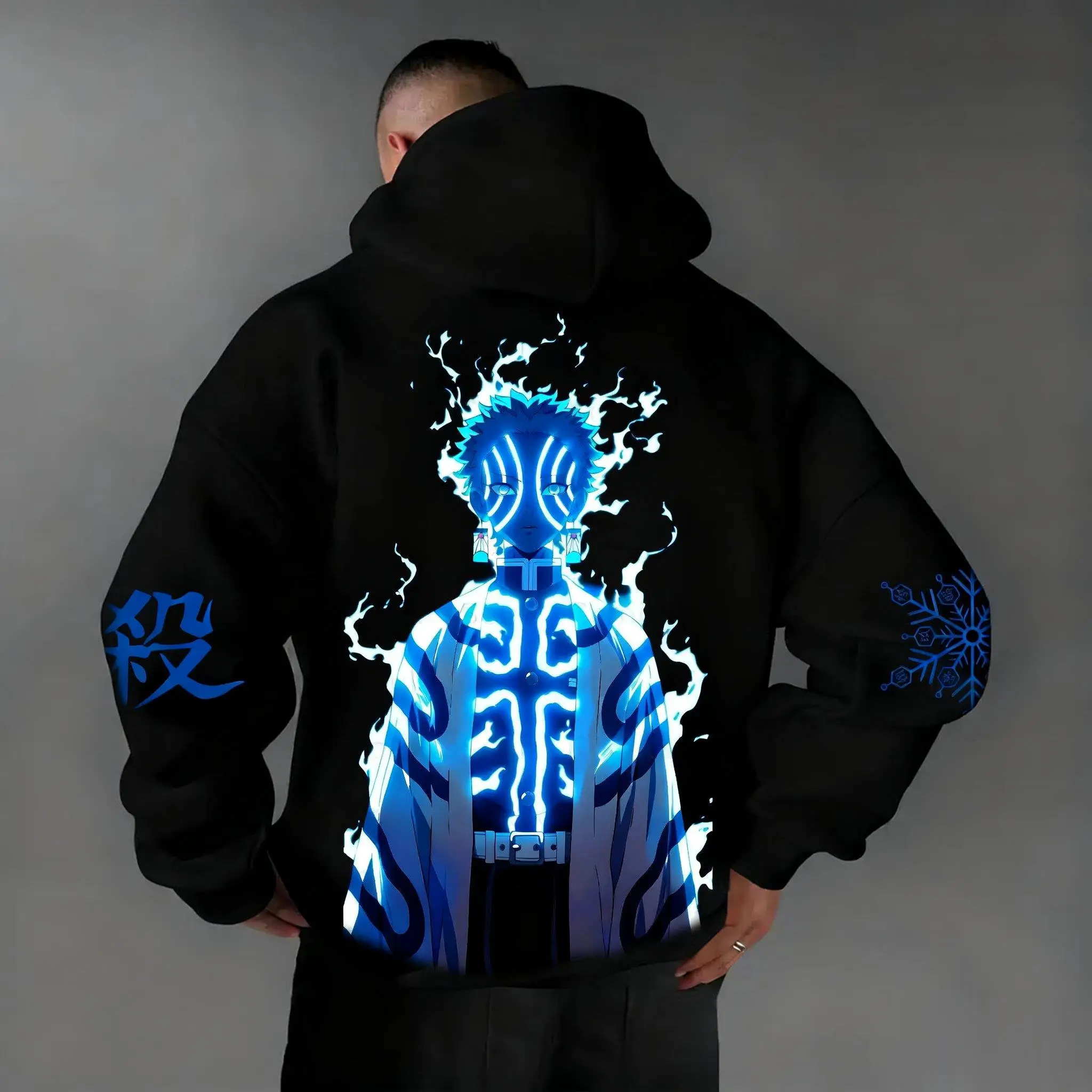 أنيمي شيطان القاتل شخصية باب المطبخ الفحم جيرو نمط مطبوعة 2025 الخريف/الشتاء جديد الرجال النساء القطن الخالص هوديس #3