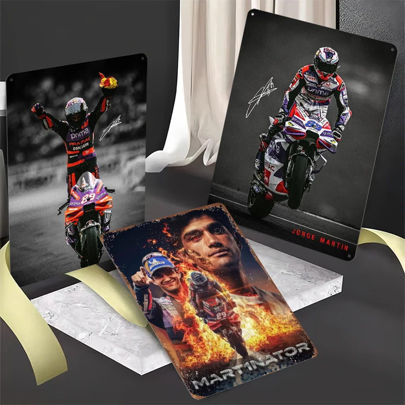 Jorge Martín Rider Posters Retro Tin Sign Wall Art Pictures Wall Decoration Items Custom Vintage Metal Signs for Man Cave Decor
