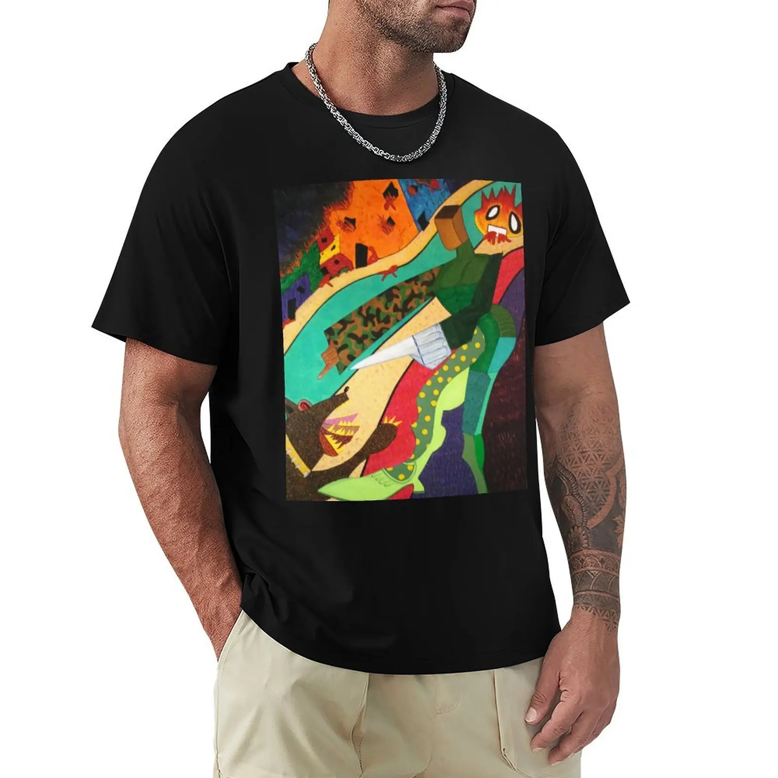 Biting Terror T-Shirt Casual Basic Street Style T-Shirt