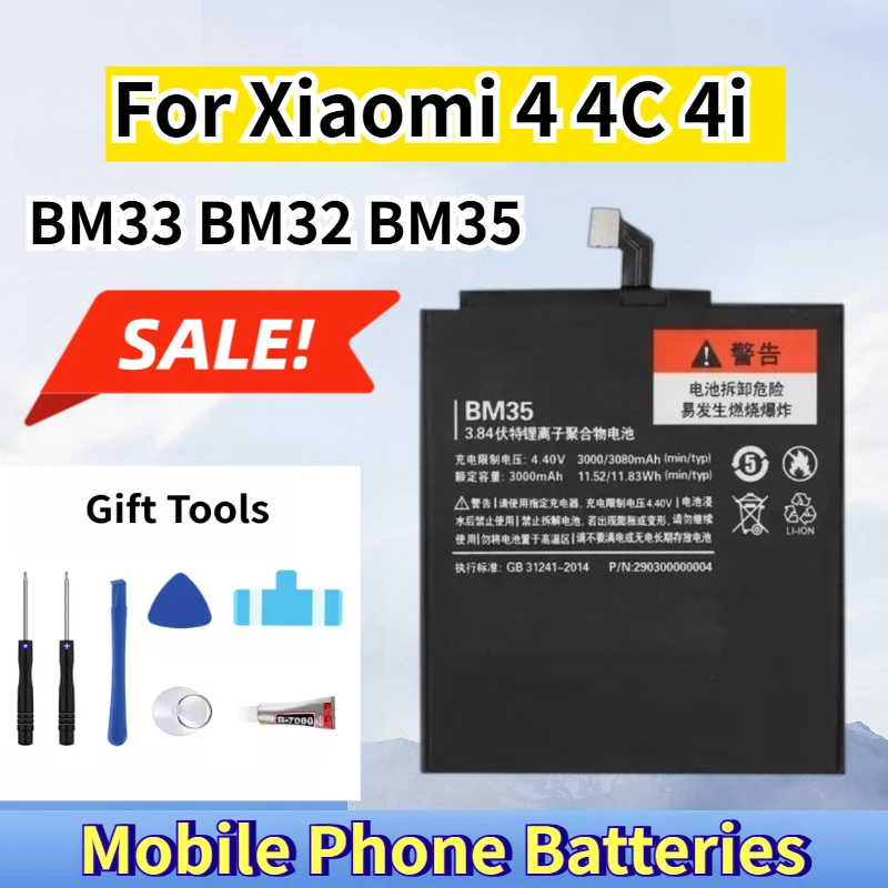 

Brand New Mobile Phone Batteries for Xiaomi 4 4C 4i BM33 BM32 BM35