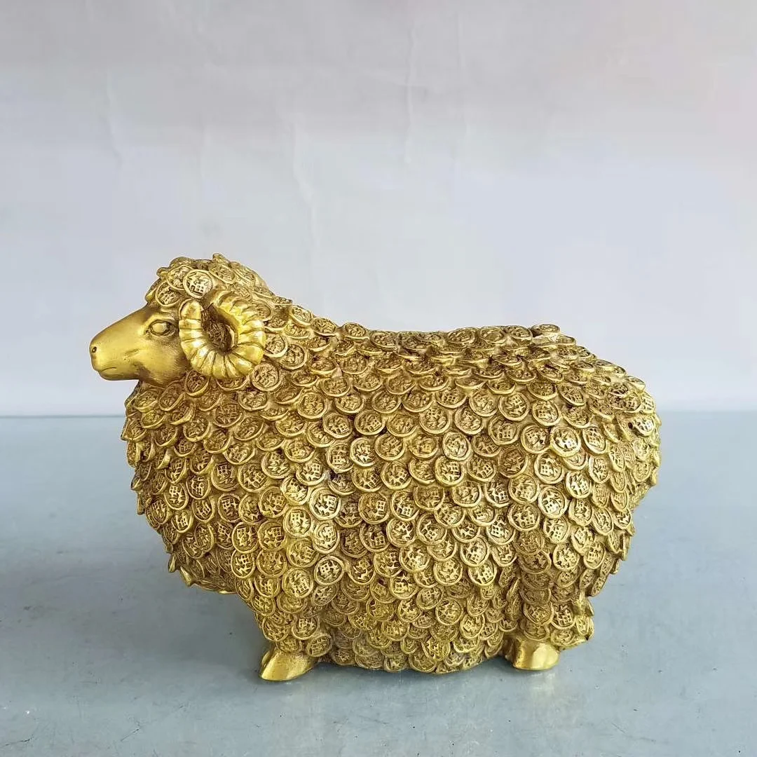 

Copper sheep ornament leader mascot zodiac money sheep office living room handicrafts home decoration copper sheep