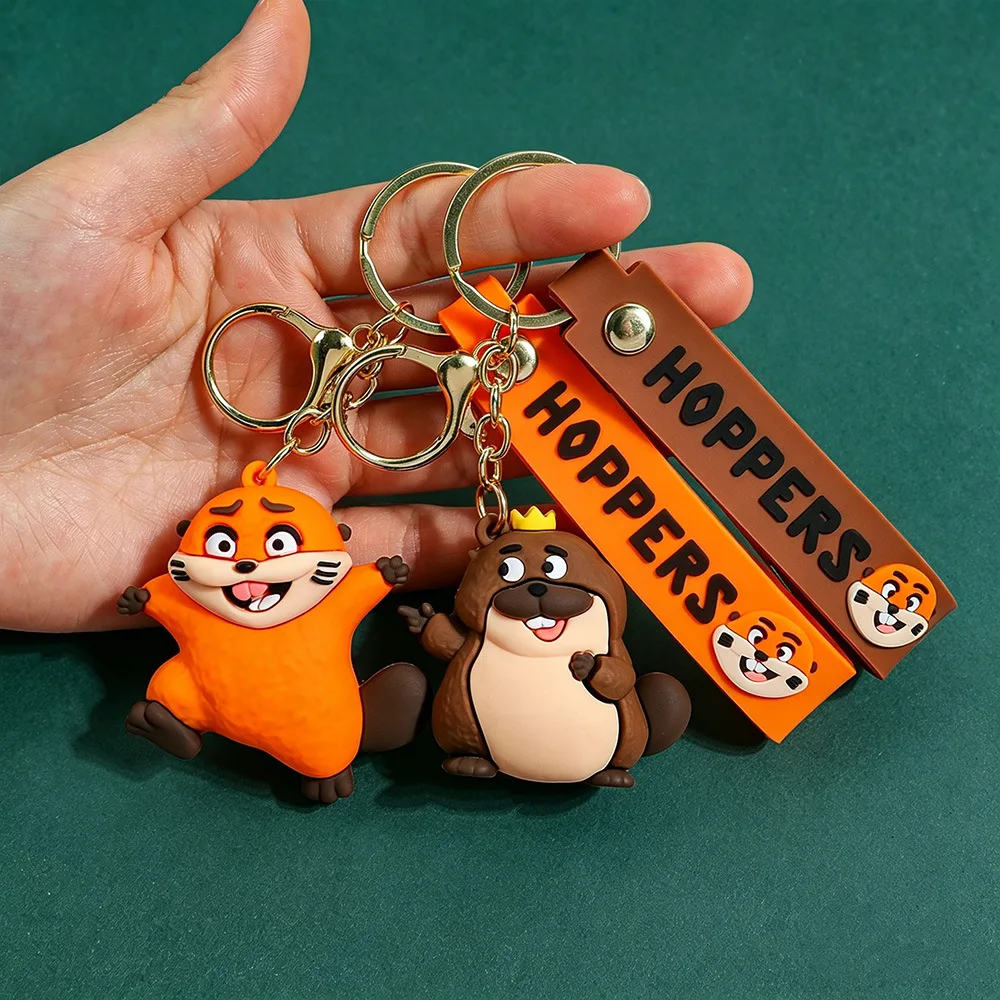 Beaver Transformation Plan Figurine Keychain  Funny Cute Pet Car Keychain Creative Couple Schoolbag Hanger