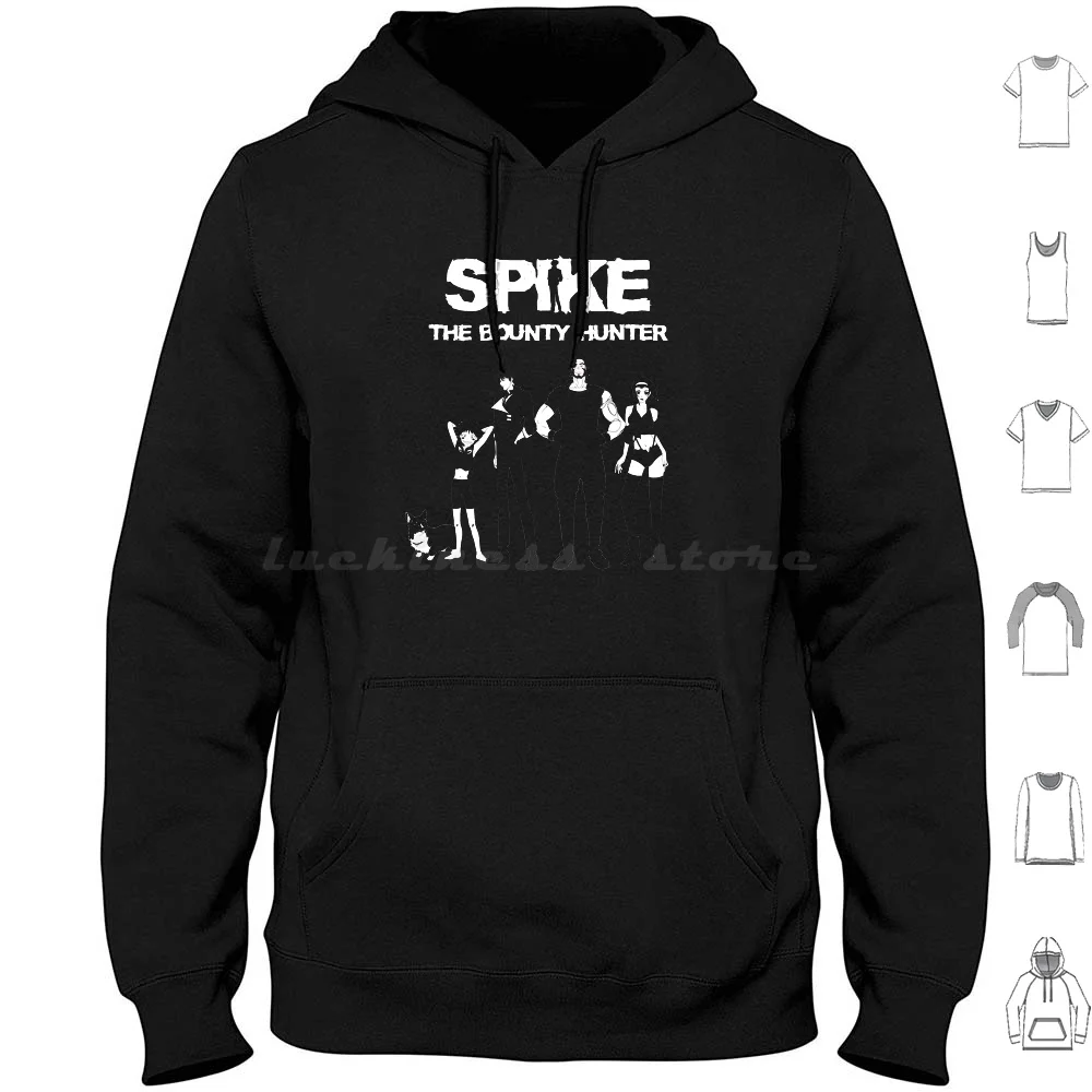 Spike The Bounty Hunter-Cowboy Bebop Shirt Hoodies Long Sleeve Cowboy Bebop Anime Dog Bounty Hunter Space Future