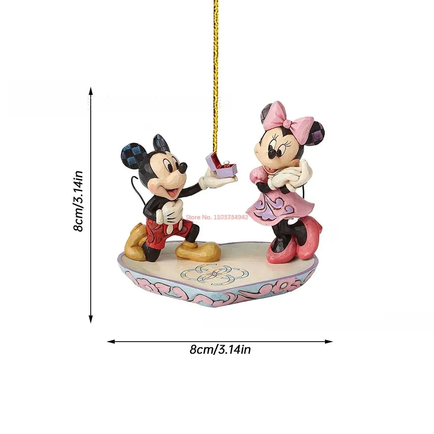 Disney Flat Action Anime Figure Mickey Minnie Mouse Xmas Tree Decoration Hanging Ornament Home Christmas Toys Gift