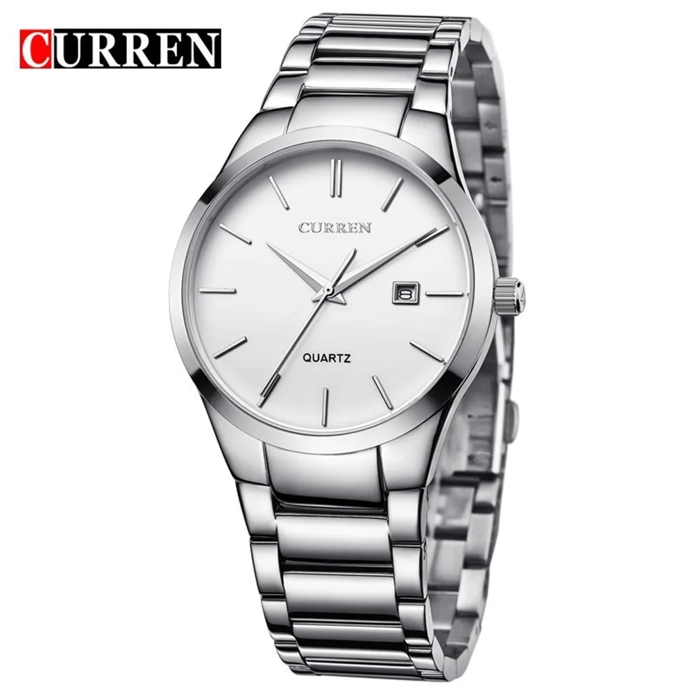 CURREN 8106 Men's Watch Waterproof Top Brand Luxury Calendar Fashion Male Clock Stainless Steel Sport Men Wristwatch