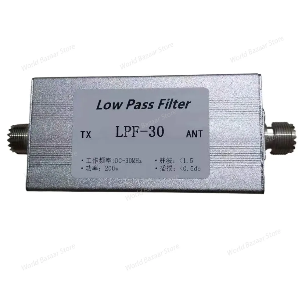 

Коротковолновый нижний фильтр LPF-30, фильтр нижних частот постоянного тока-30 МГц, гнездовой разъем M, LPF 200 Вт