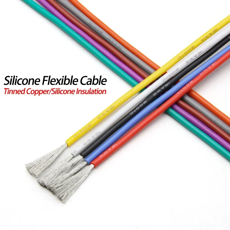 

1M/5M Heat-resistant cable 30 28 26 24 22 20 18 16 15 14 13 12 10 AWG Ultra Soft Silicone Wire High Temperature Flexible Copper