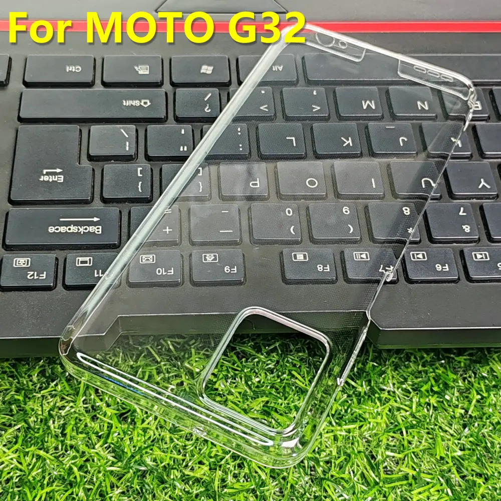 Per Motorola G32 G34 G52 G54 G62 G82 G84 custodia Crystal Hard PC Full Cover Clear Camera Protect Back Shell