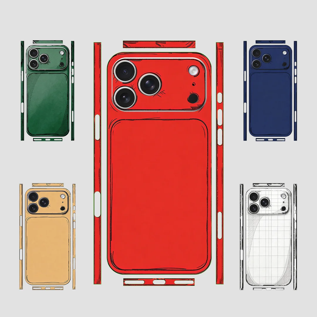 For iPhone 17 Pro Max Skin Sticker Solid Color Design Back Film for Frame Camera Protective Vinyl Decal (Not Phone Case)