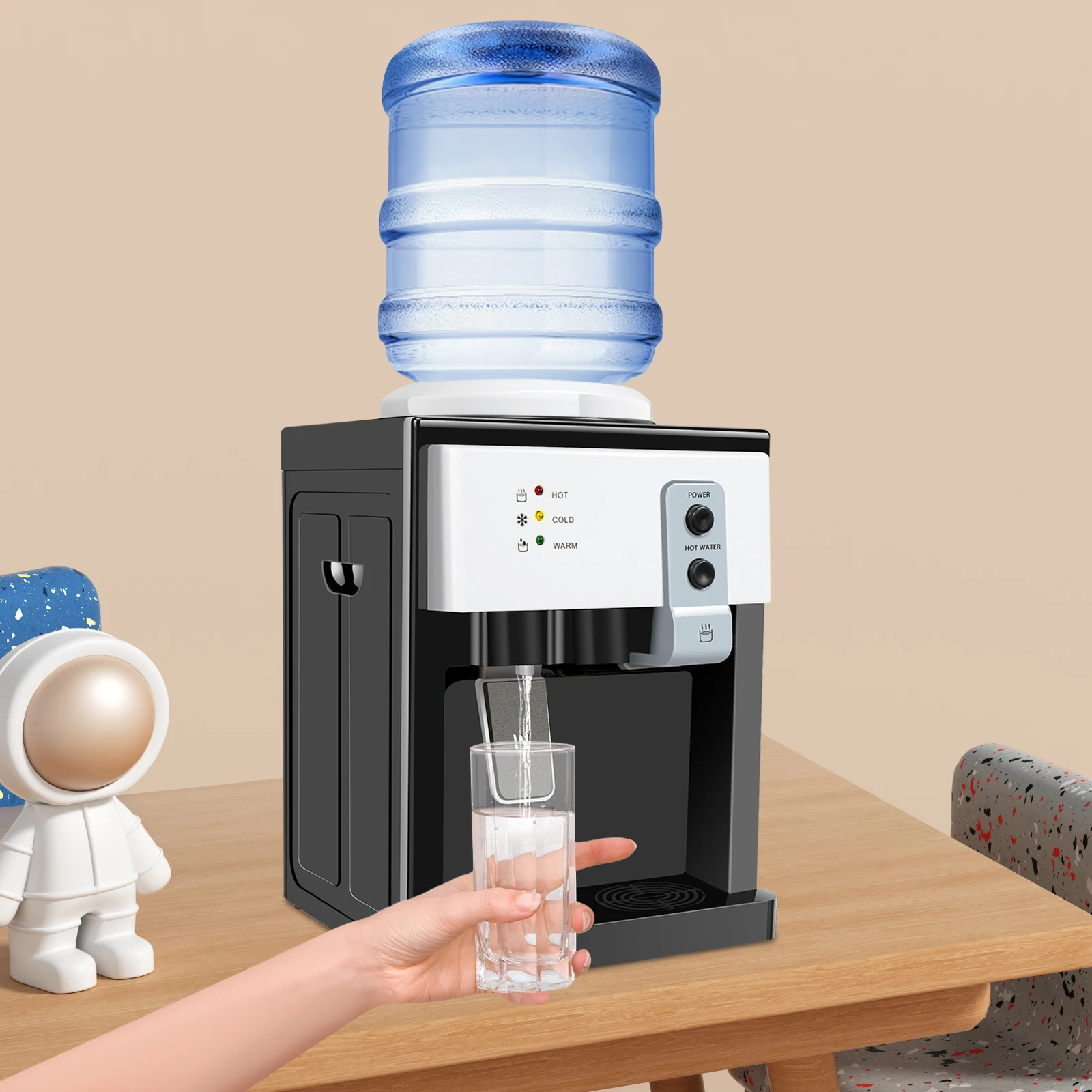 

Настольный электрический диспенсер для горячей и холодной воды - с верхней загрузкой, 3 температурных режима: кипяток, обычная вода