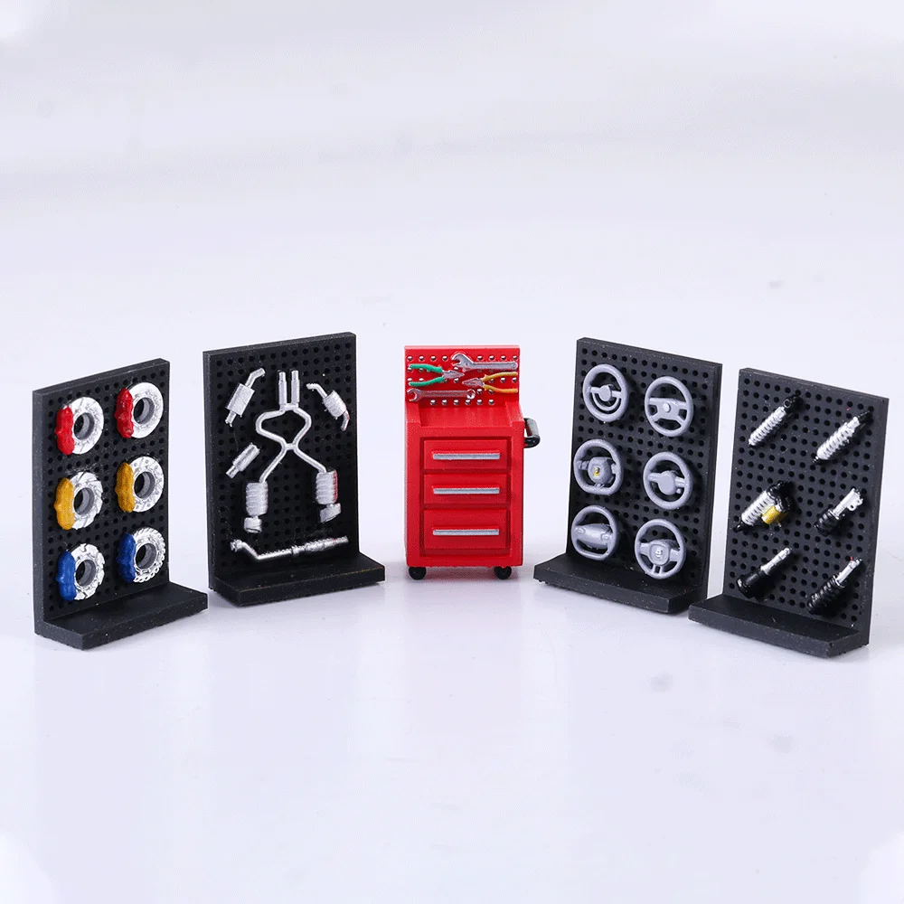 Kicarmod 1/64 Model Car Garage Wall Panel Set, Resin Perforated Diorama Accessories for Repair Shop Display, Hobby Modification