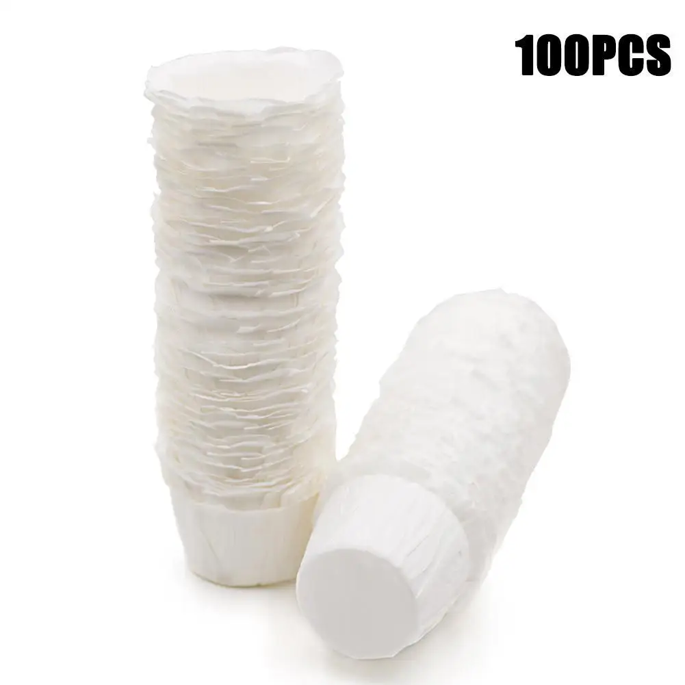 100Pcs Reusable Coffee Filters Paper Cups White Spoon For Pod Coffee Maker/K-Mini/K-Classic/K-Compact Coffeeware Kitchen Tools