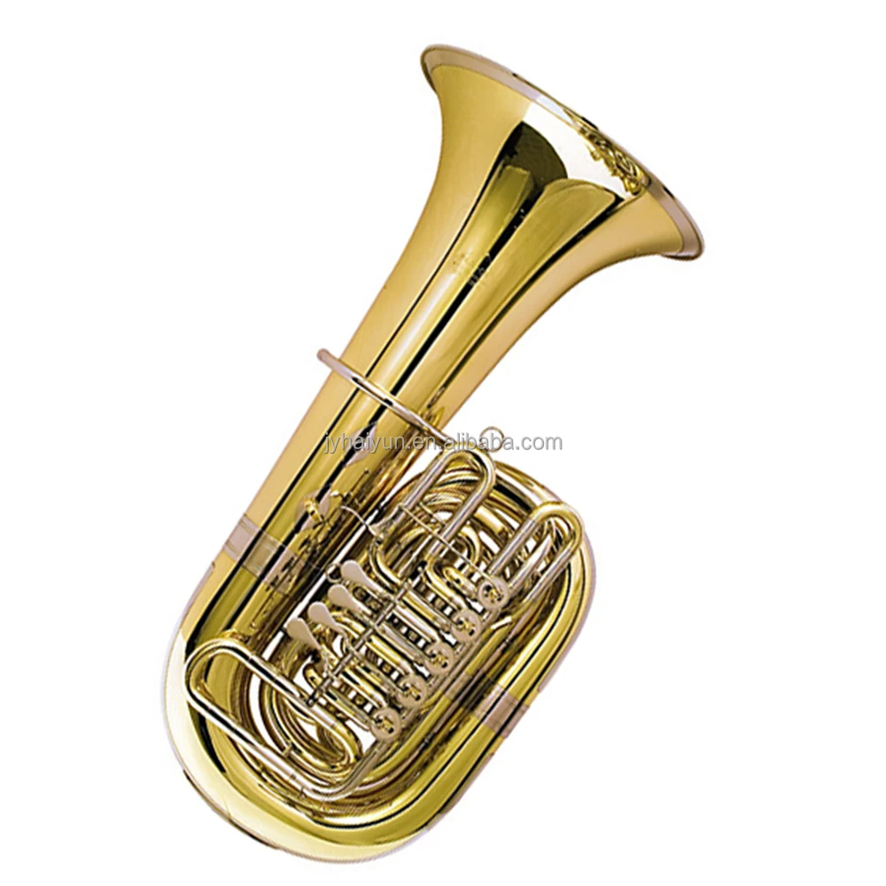 High Quality Professional Bb Tuba Brass Body Wind Instrument With 5 Rotary Pistons And C Key For Professional