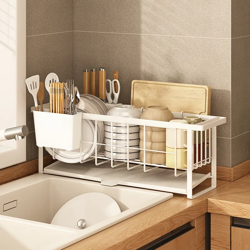 

Drainage Rack Kitchen Bowl Plate Rack Sink Multipurpose Side Dishes Tableware Storage Shelf Countertop Narrow Storage Rack