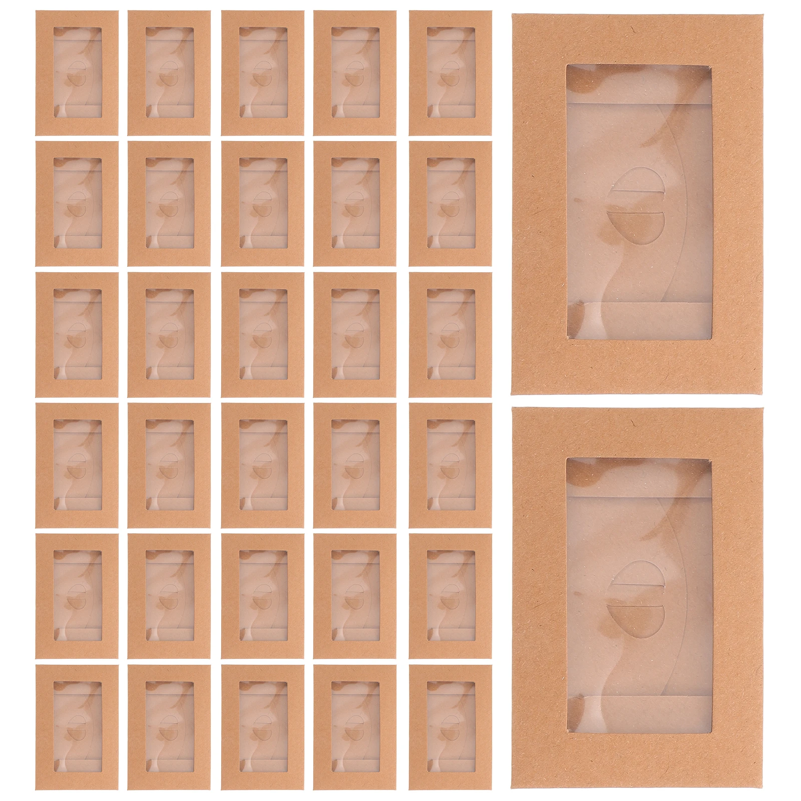 

50pcs Creative Invitation Set Blank Envelopes White Card Greeting Mini Decorative Stationery Supplies Rectangular Heart Clasp
