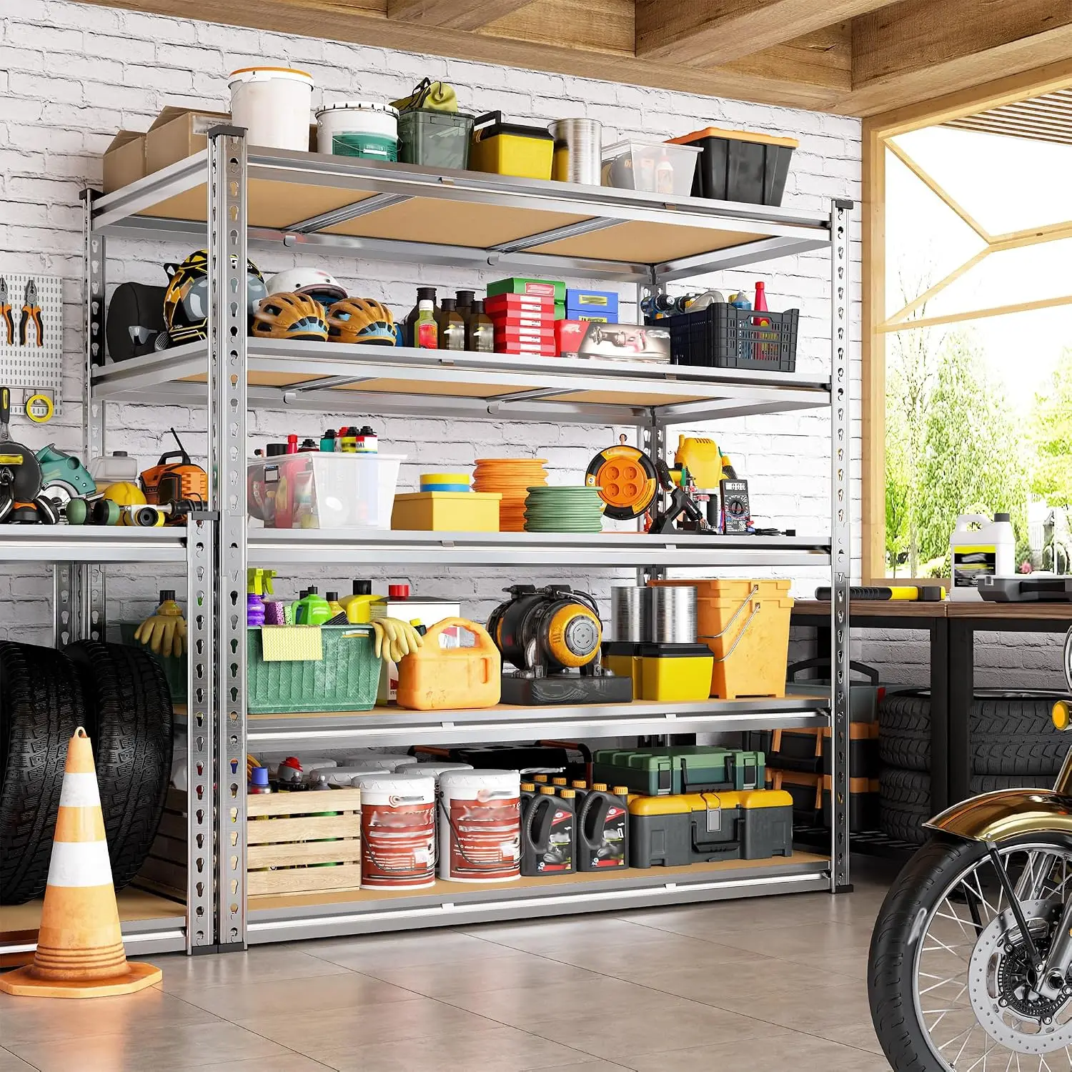 Galvanized 5-Tier Metal Storage Rack 3100LBS Heavy Duty Garage Warehouse Shelving, Customized