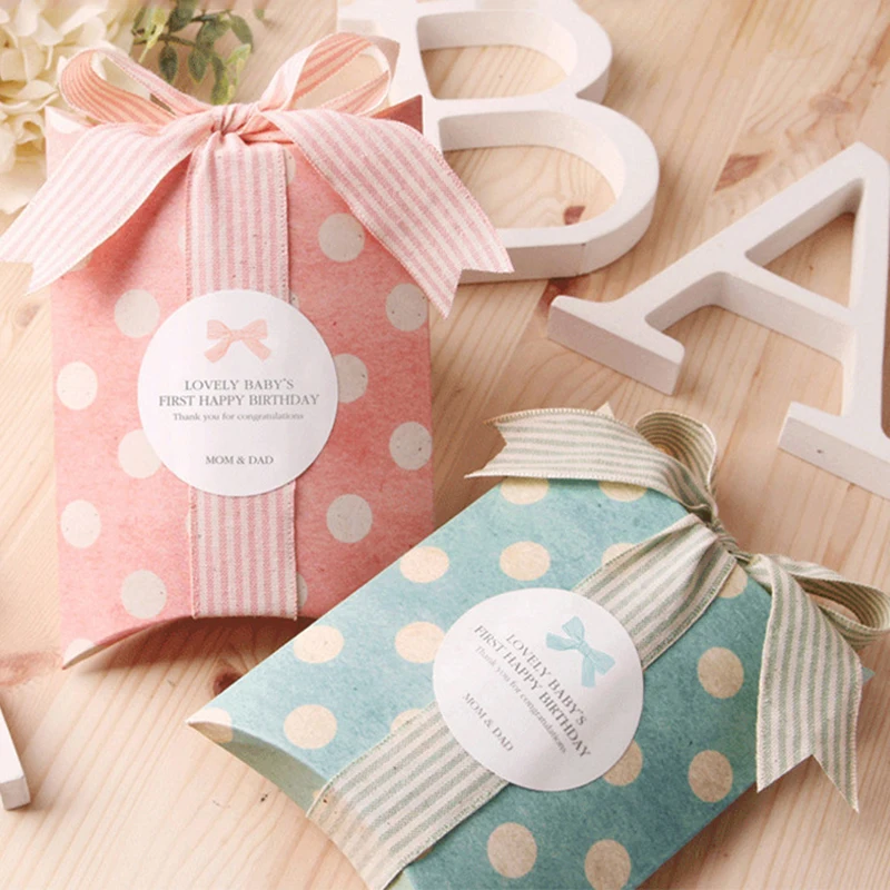 Pillow Wedding Party Favor Paper Diy Gift Box Candy Boxes Supply Accessories Favour Kraft Paper Gift Boxes