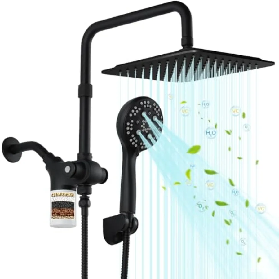 

10 inch Filtered Shower Head7 Settings High Pressure Dual Shower Heads with Handheld Spray Combo 3-Way Rain Shower Head with Fi