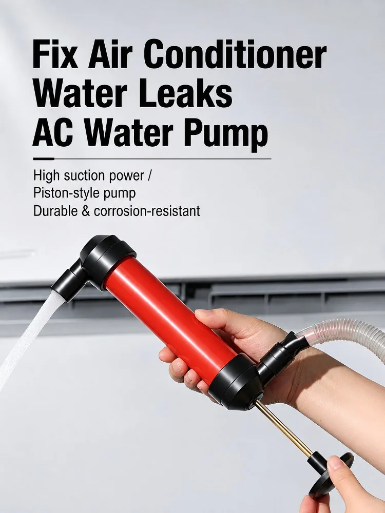 AC-Entwässerungspumpe, Klimaanlagen-Kondensatrohr-Entstopfer, tragbares Handpumpenwerkzeug zur Entwässerungsreinigung, HVAC-Zubehör – Detail 4