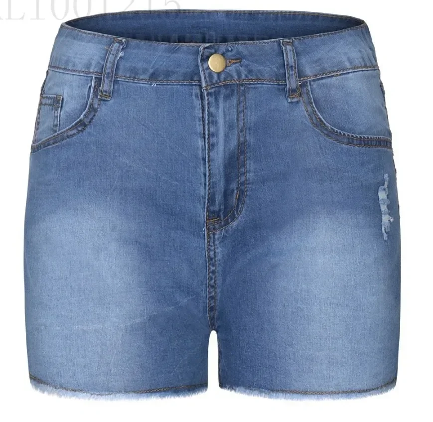 

Шорты из джинсовой ткани, женские джинсы с кисточками, однотонные, с высокой талией и карманами, сексуальные узкие, рваные, винтажная уличная одежда 2025 года, сращенная