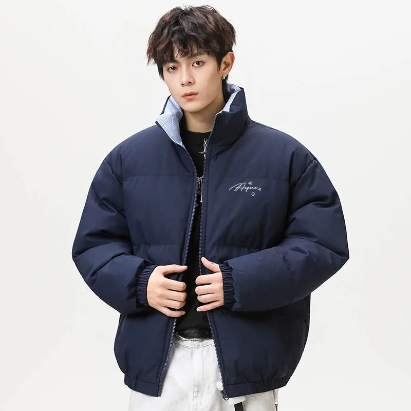 

Retro American Outdoor Cotton Jaet Men's Winter New Faion Loose Stand Collar Thiened Warm Casual Cotton Coat Trendy