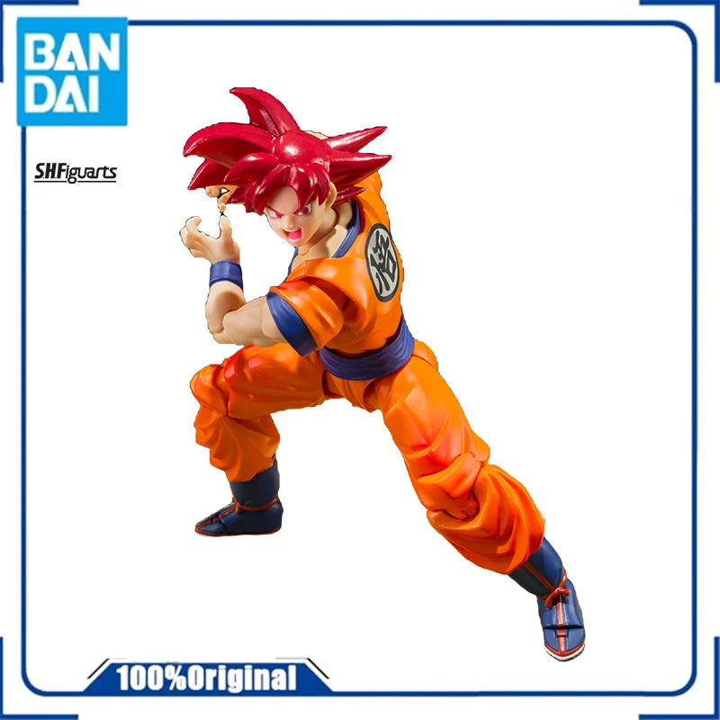 

Bandai In Stock S.h.figuarts Dragon Ball Son Goku Super Saiyan God Original Figure Genuine Anime Collectible Model Boxed Gift