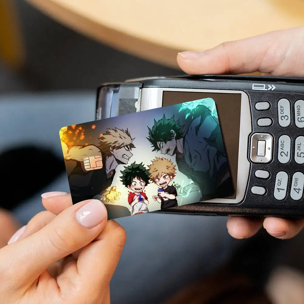 غطاء لاصق لعبة My Hero Academia Bakugou Katsuki من أجل الجانب الأمامي لبطاقة الخصم الائتمانية ذات الرقاقة الصغيرة